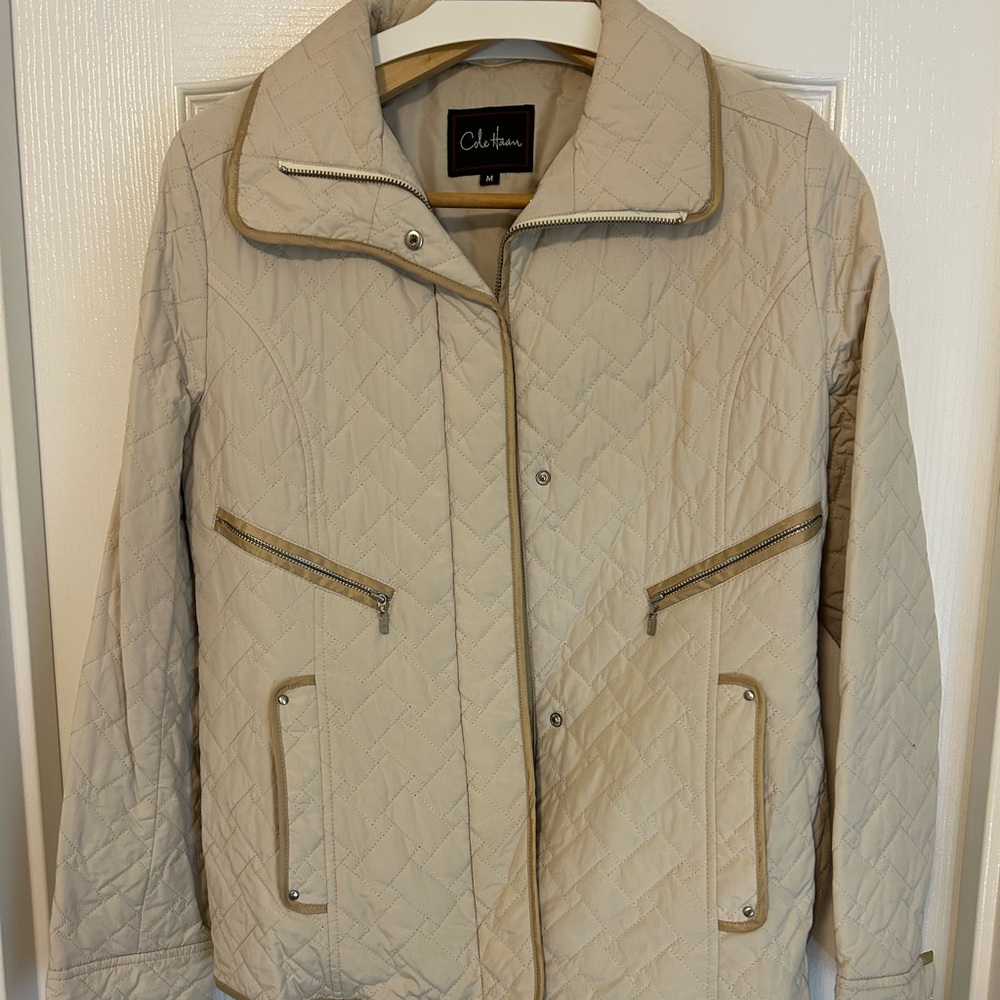 Cole Haan off-white Quilted Women's Utility Jacket, size M